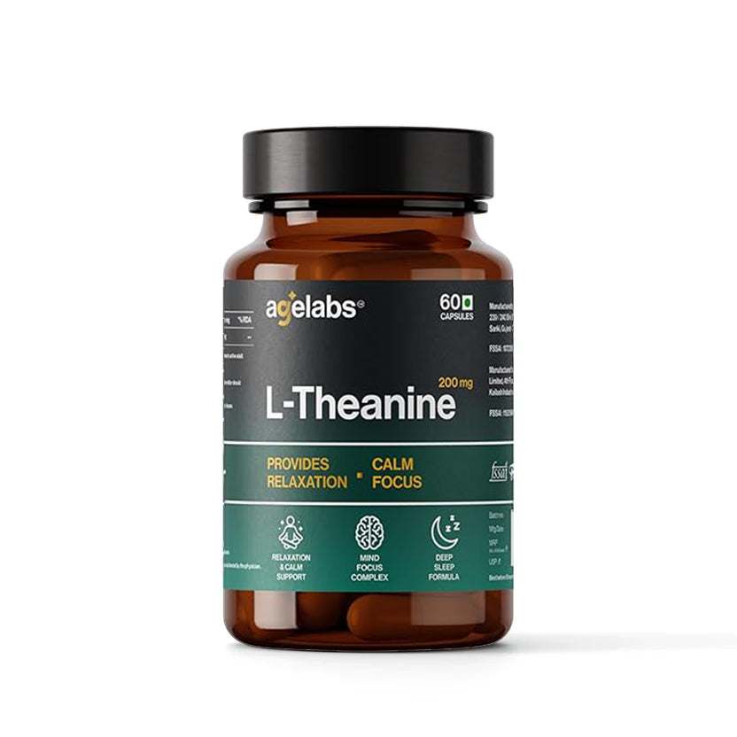 L-Theanine 200 mg Supplement | Calm Focus & Stress Relief Support