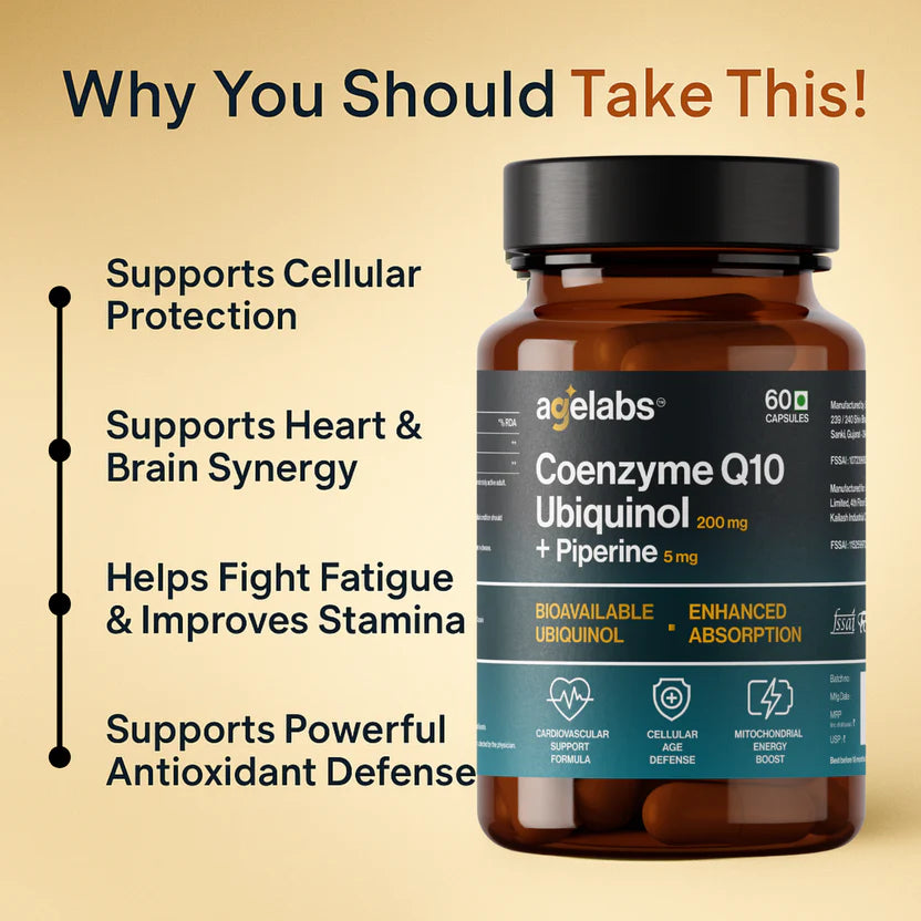 CoQ10 (Ubiquinol) 200 mg with Piperine | Cellular Energy & Heart Health