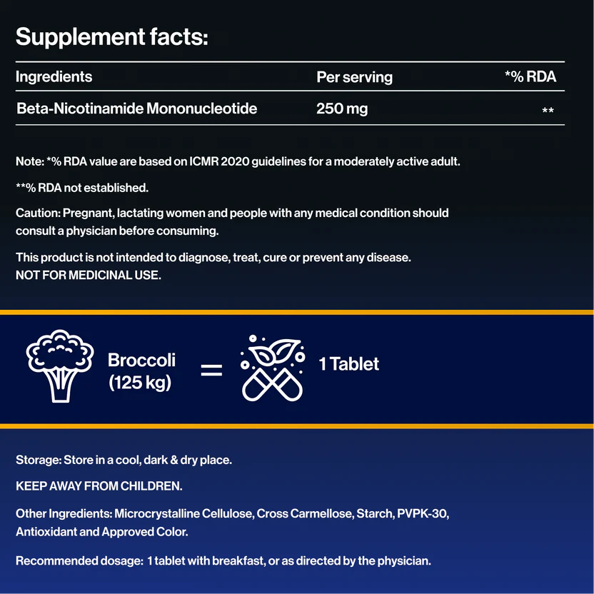 Beta-Nicotinamide Mononucleotide (NMN) 250 mg | Cellular Energy & Longevity Support