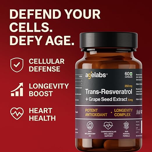 Trans-Resveratrol 250mg with Grape Seed Extract | Advanced Antioxidant & Longevity Support
